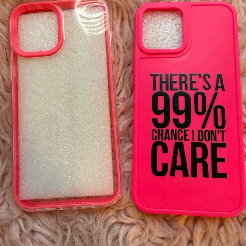 Pink Phone Case/ one with Bold Text Design